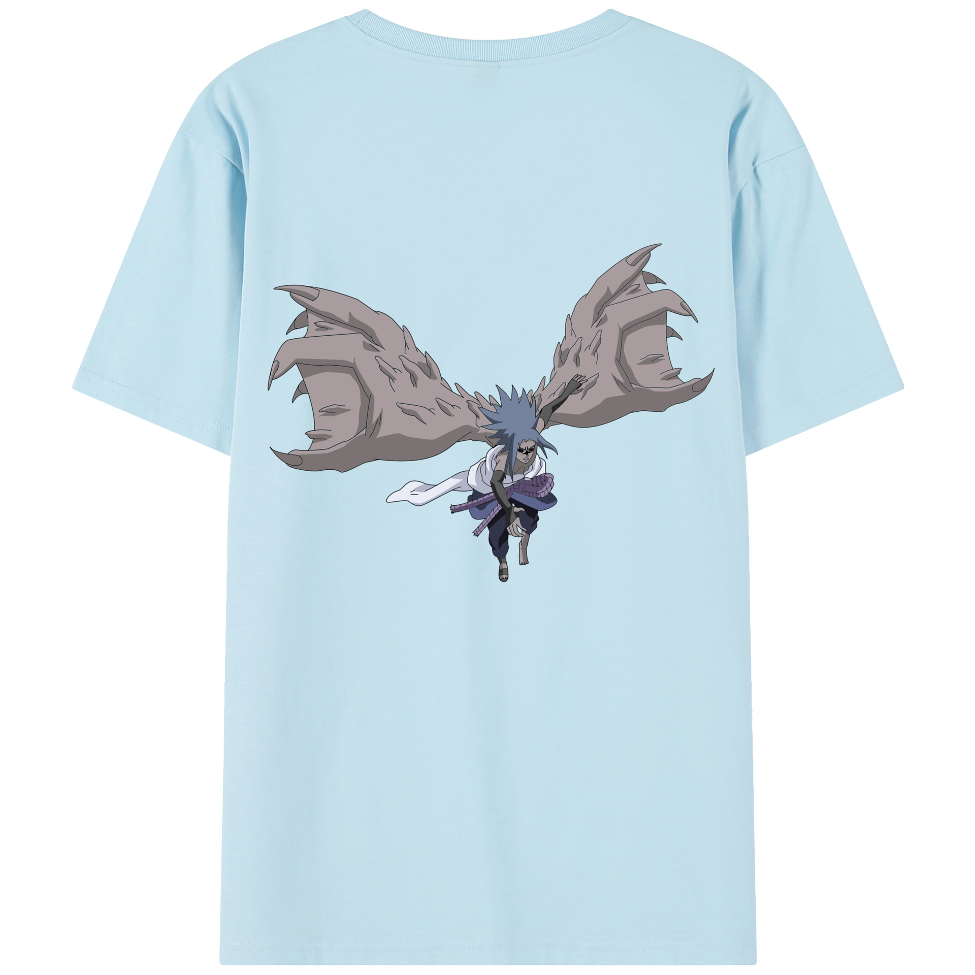 （画像用） NARUTO -ナルト- うちは サスケ Uchiha Sasuke 綿100％半袖Tシャツ（背面プリント）